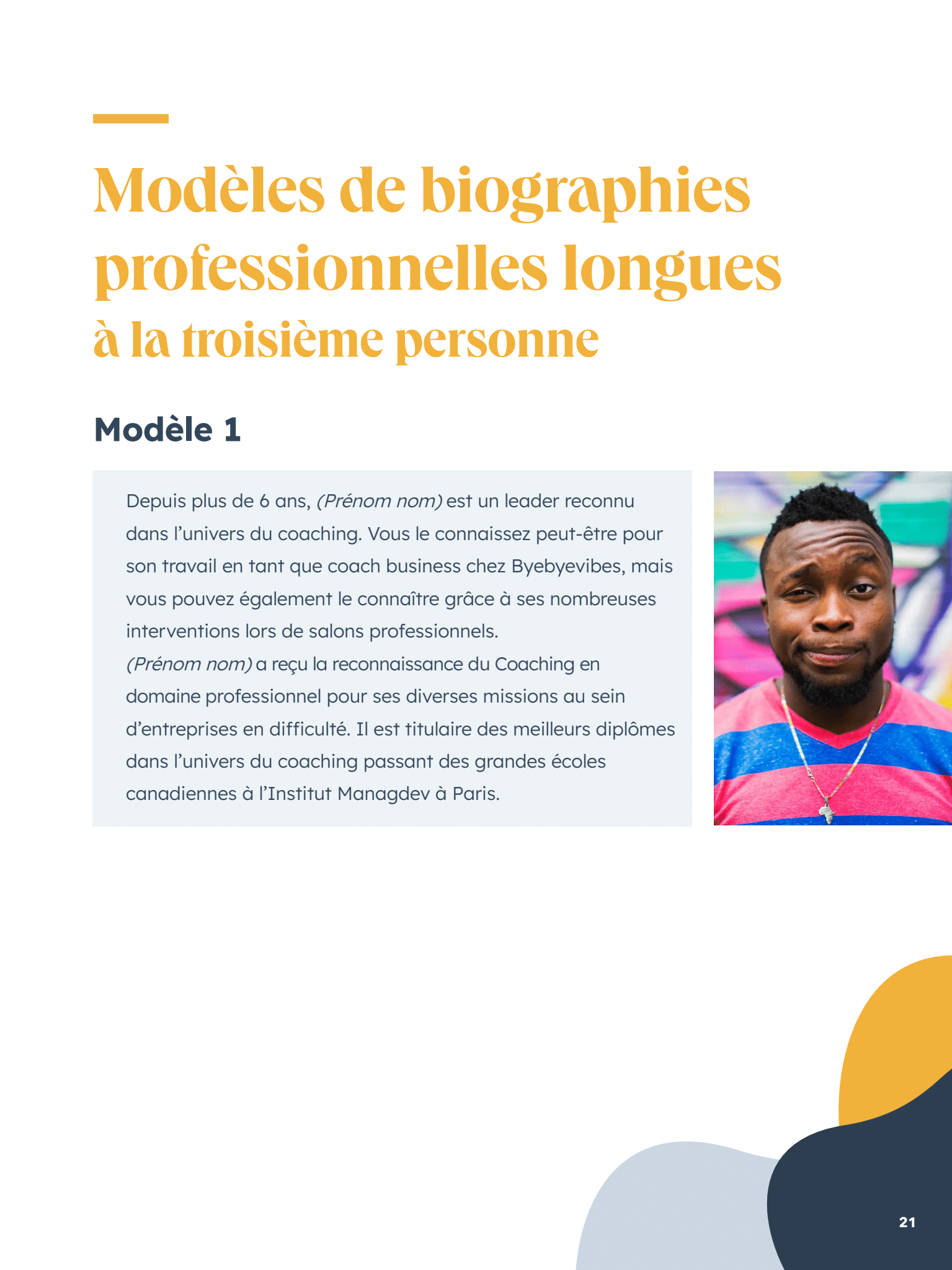 Modèles de biographies professionnelles